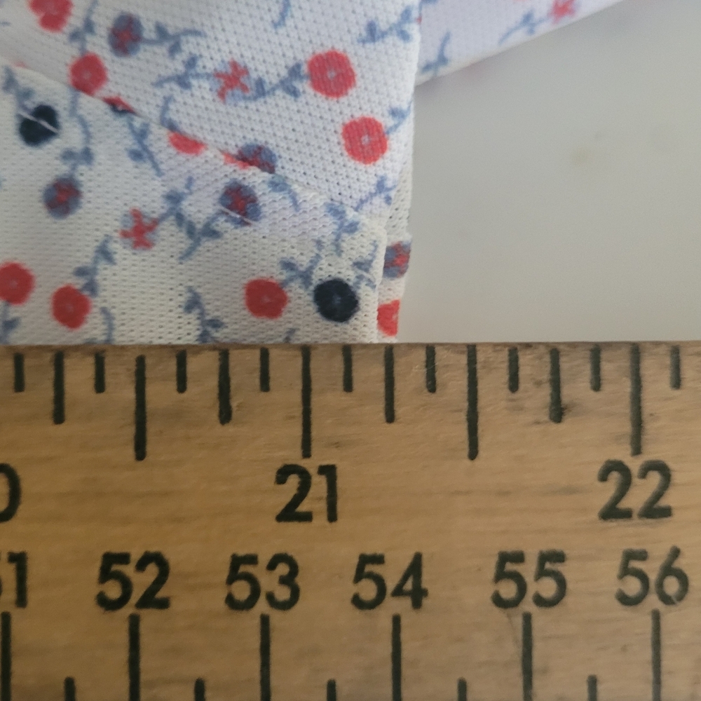 G/FORE Men's Polo Shirt - White with Red and Blue Pattern - Picture 15 of 16